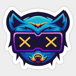 Fox futuristic illustration Sticker